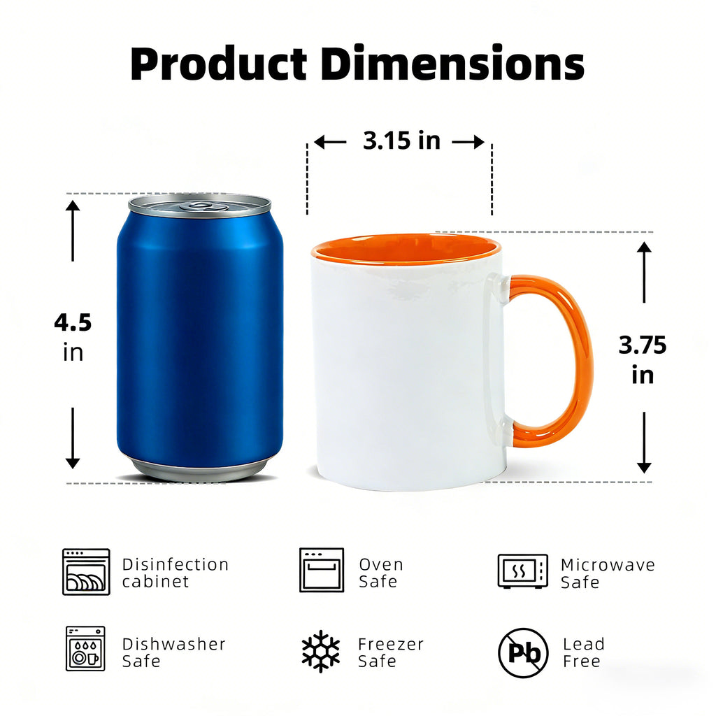 11oz Sublimation Mug — Case of 108 (Pallet)