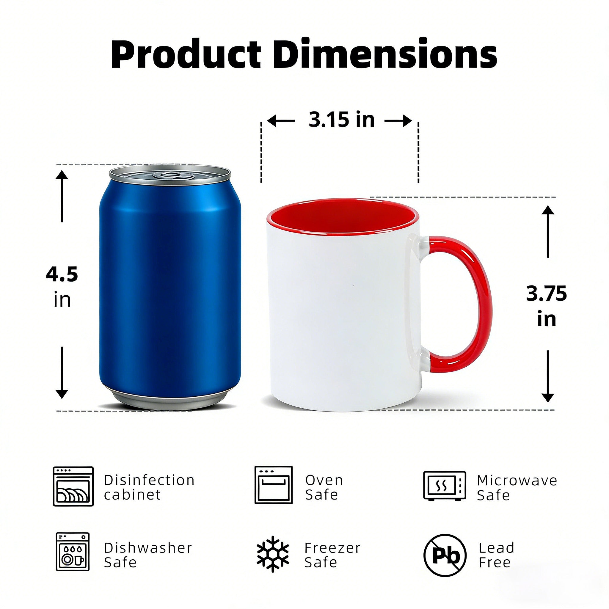 11oz Sublimation Mug — Case of 108 (Pallet)