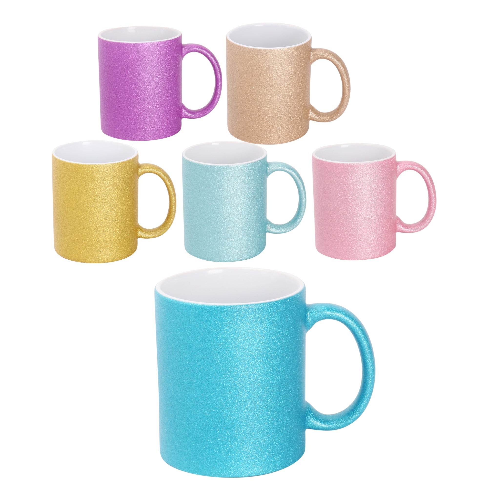 11oz Sparkling Glitter Sublimation Mug Blanks with Individual Box