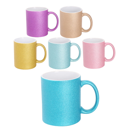 11oz Sparkling Glitter Sublimation Mug Blanks with Individual Box