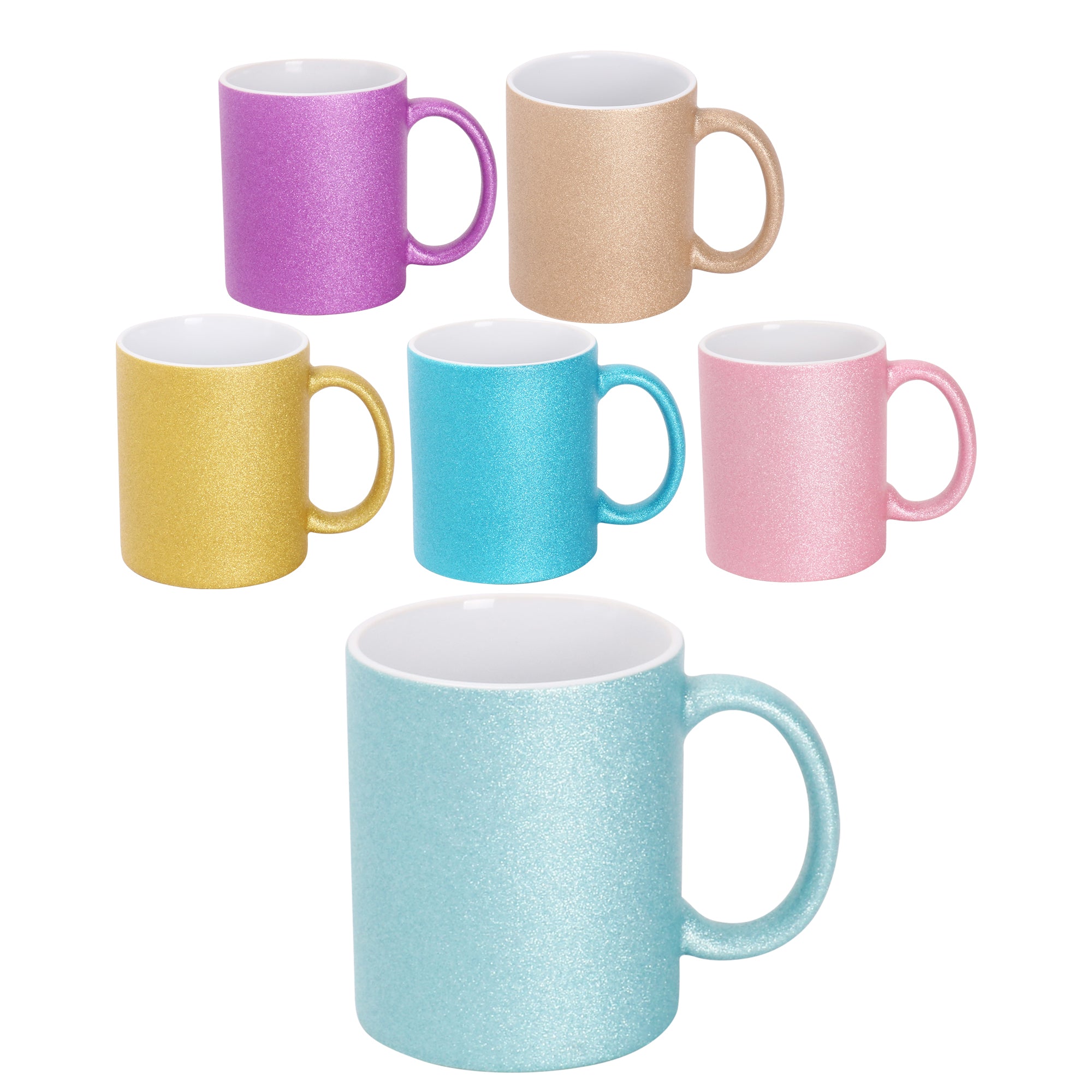 11oz Sparkling Glitter Sublimation Mug Blanks with Individual Box