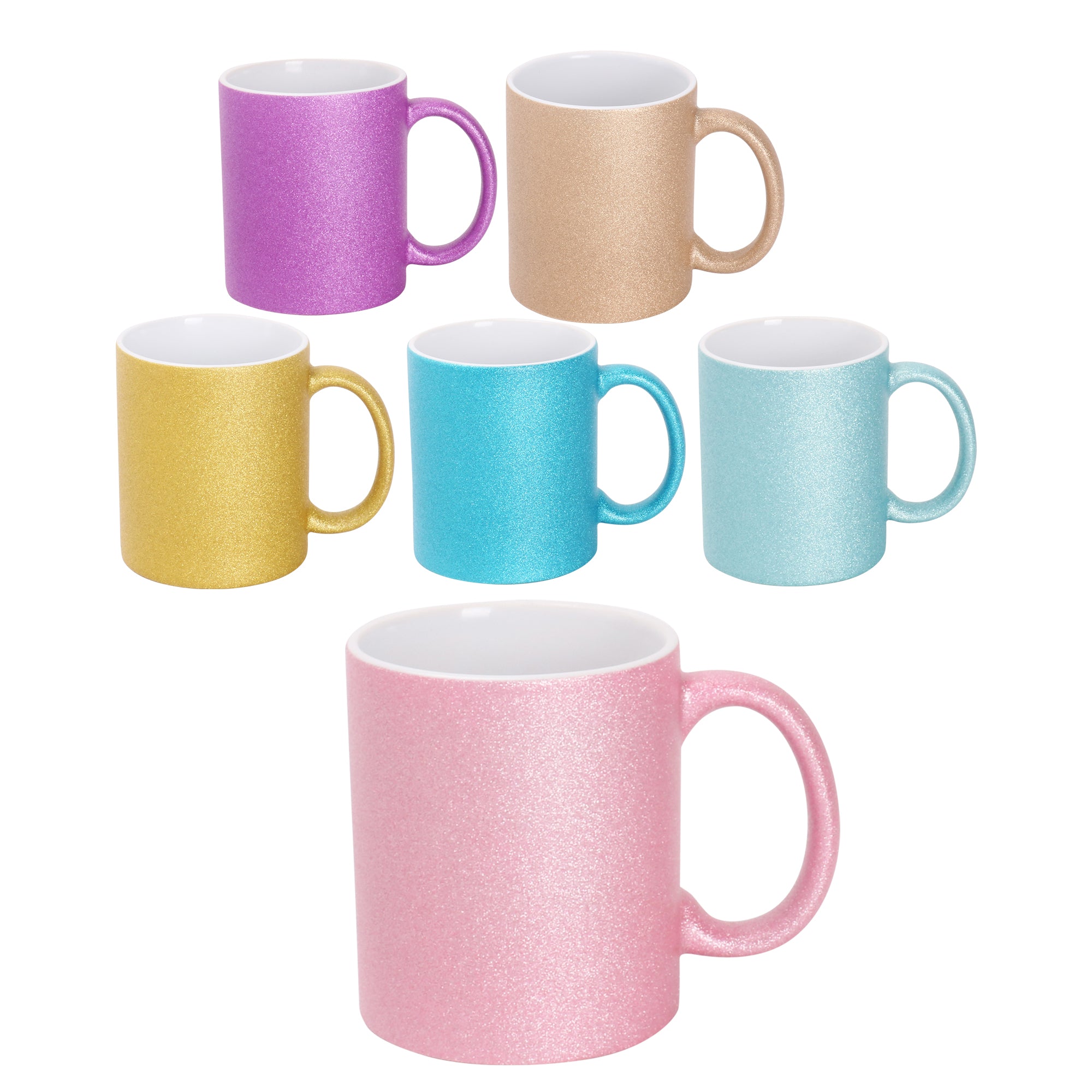 11oz Sparkling Glitter Sublimation Mug Blanks with Individual Box