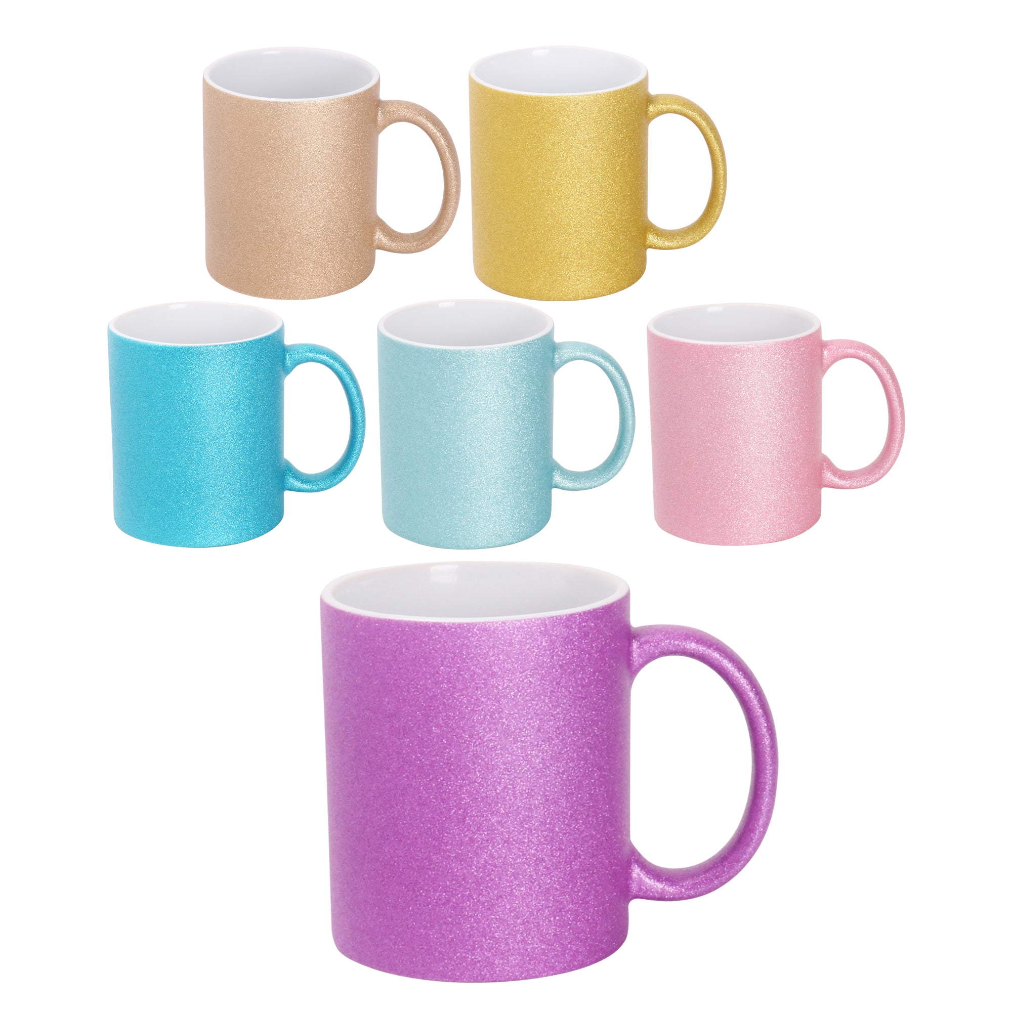 11oz Sparkling Glitter Sublimation Mug Blanks with Individual Box