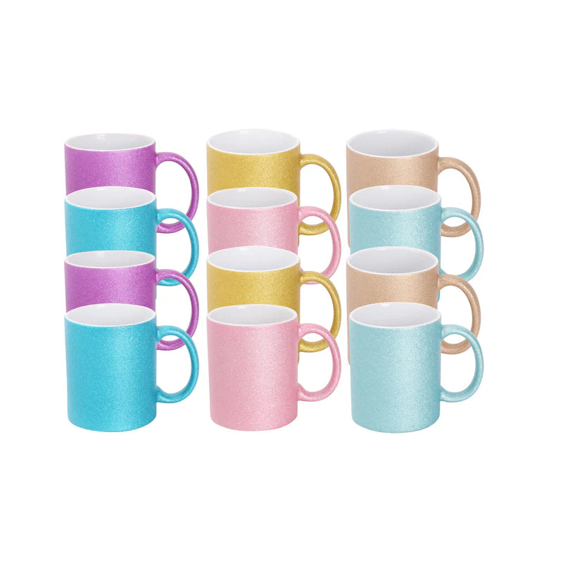 11oz Sparkling Glitter Sublimation Mug Blanks with Individual Box