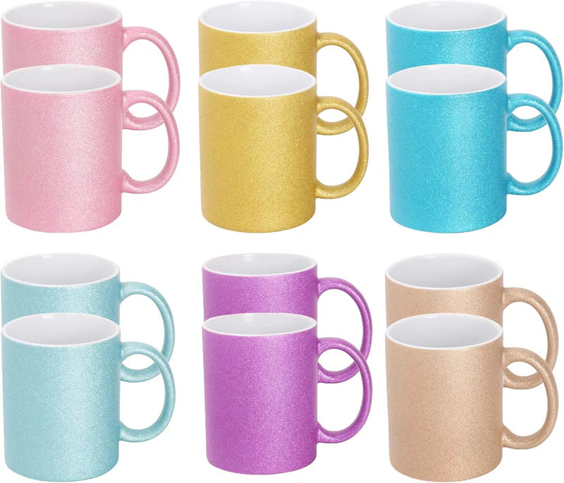 11oz Sparkling Glitter Sublimation Mug Blanks with Individual Box